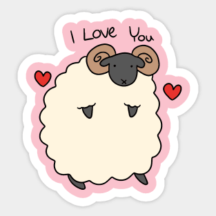 I Love You Ram Sticker